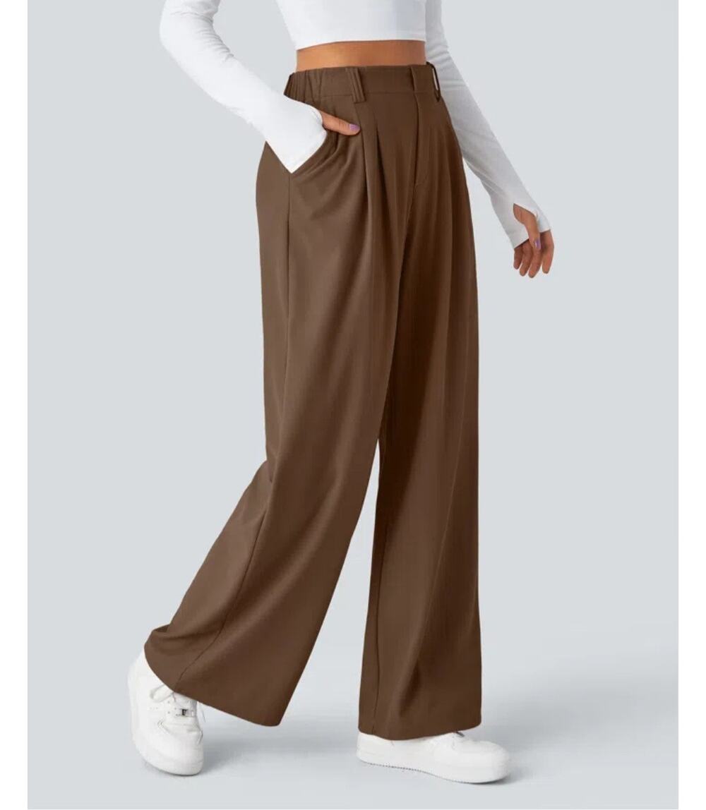Halara Flex™ High Waisted Pocket Wide Leg Waffle Women Suit Work Pants